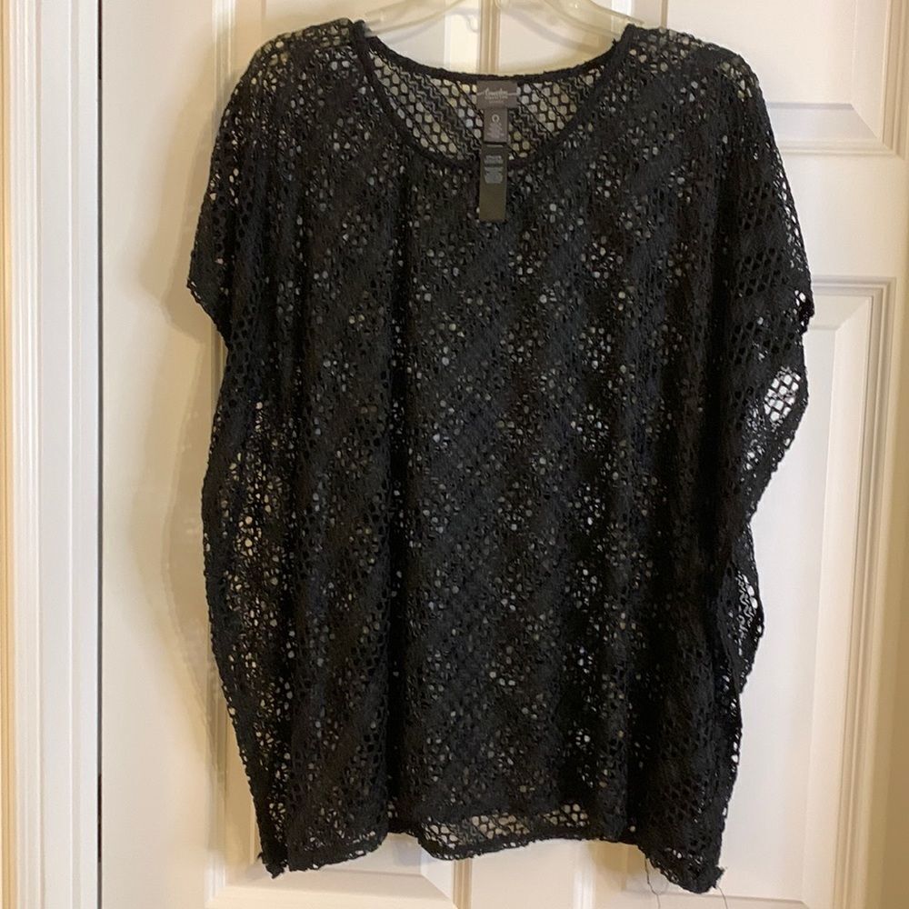 Chico’s size 0 sheer lace poncho top.  Great over tanks or bralettes